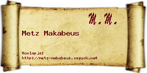 Metz Makabeus névjegykártya